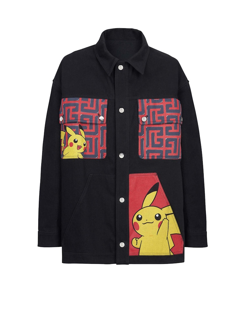 Balmain x Pokemon Print Denim Jacket Red - FW22 - US