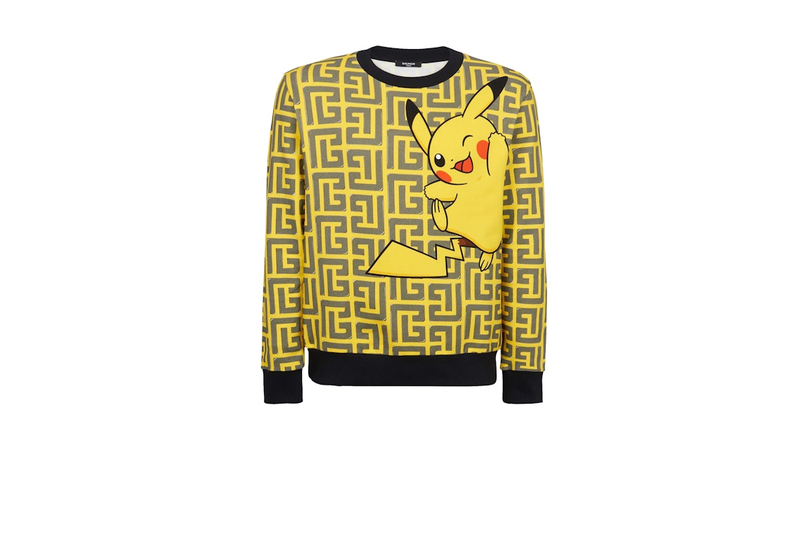 Pre-owned Balmain X Pokemon Print Sweatshirt Yellow