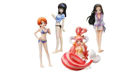 Bandai America One Piece Half Age Characters Nami, Robin, Hancock & Shirahoshi Heroines Figure Set