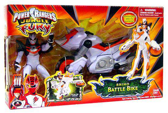 Bandai America Power Rangers Jungle Fury Rhino Battle Bike Action Figure Set