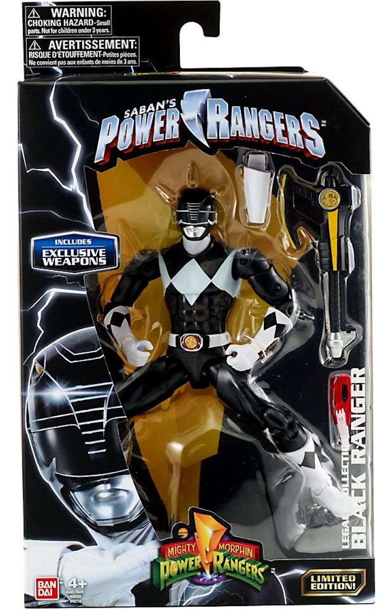 Bandai America Power Rangers Legacy Black Ranger Metallic, MMPR Action ...