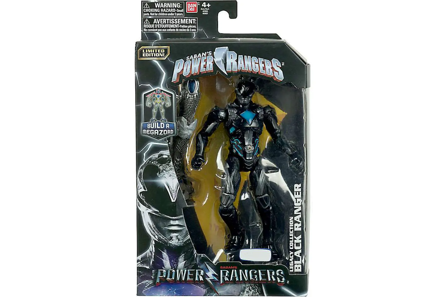 Bandai America Power Rangers Legacy Build A Megazord Black Ranger Movie ...