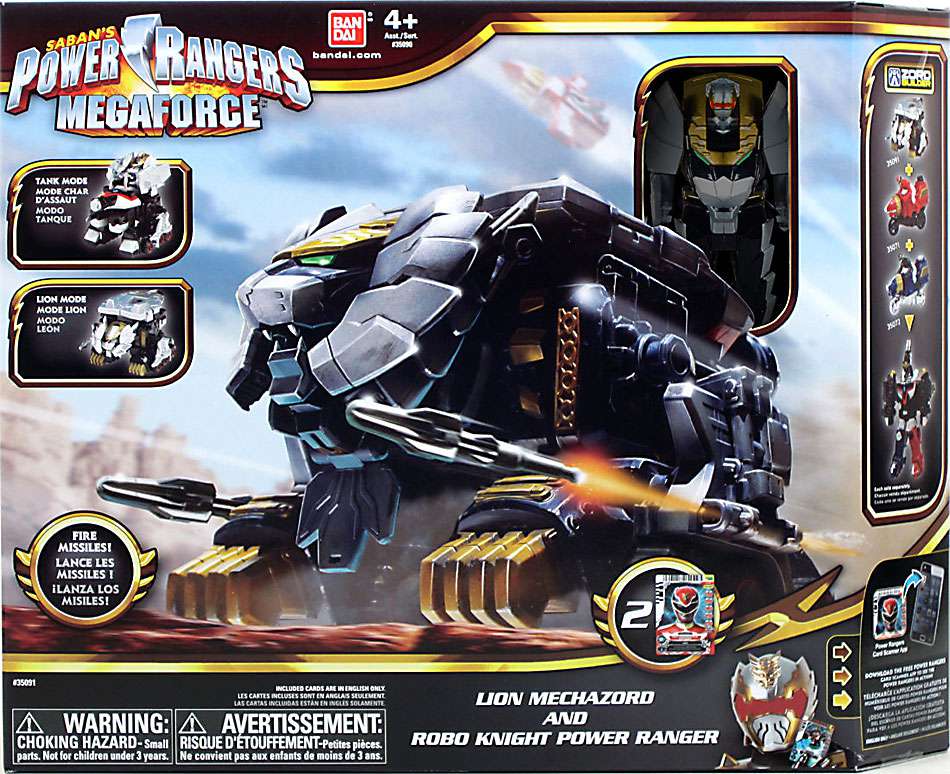 Bandai America Power Rangers Megaforce Lion Mechazord & Robo Knight Power  Ranger Action Figure Set