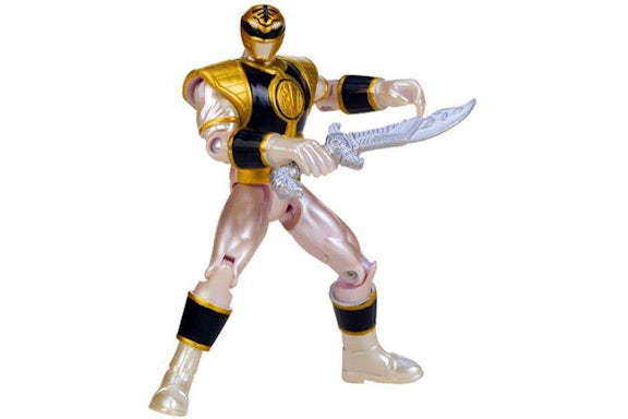 Bandai America Power Rangers Megaforce Metallic Force Mighty Morphin White Ranger Action Figure