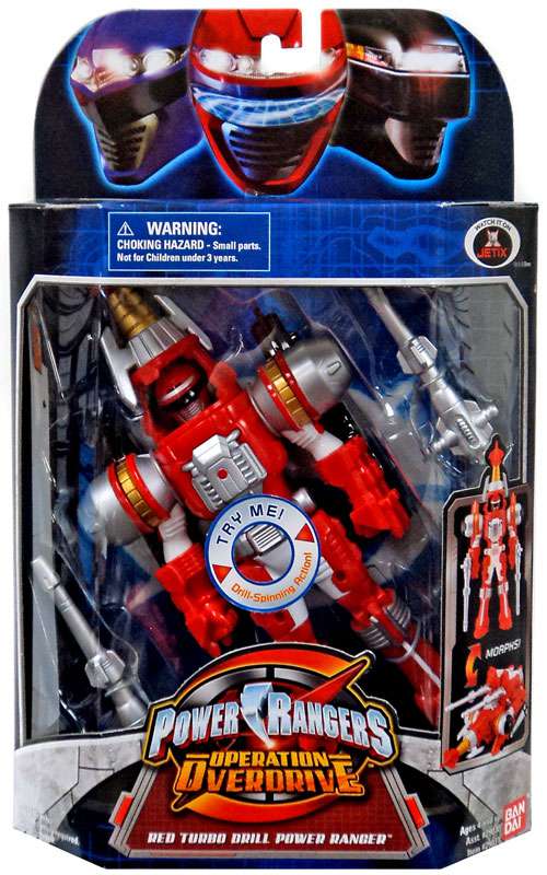 Bandai America Power Rangers Operation Overdrive Red Turbo Drill Power  Ranger Action Figure