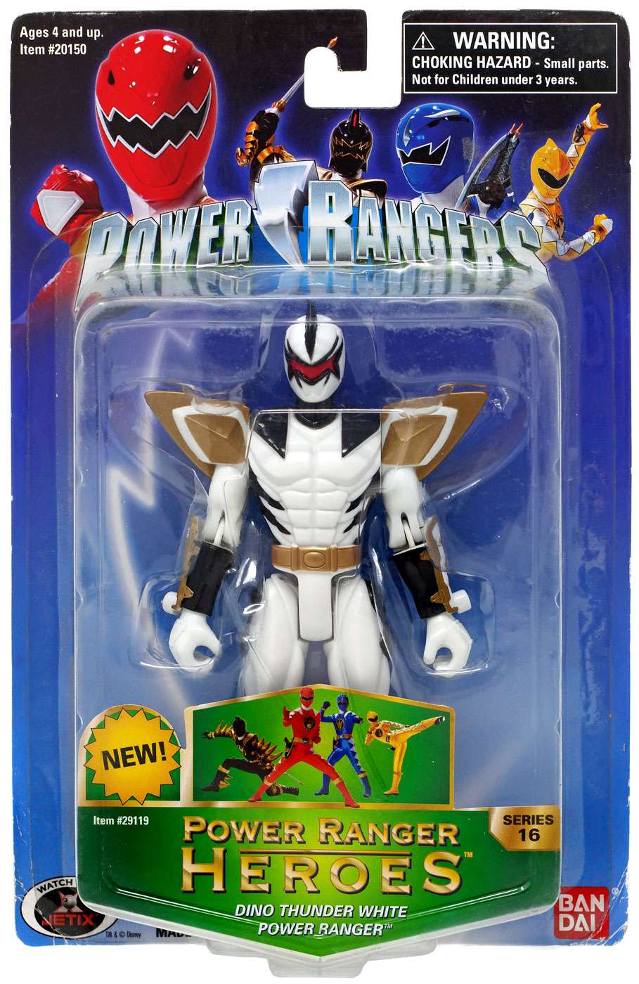 Bandai America Power Rangers Power Ranger Heroes Series 16 Dino Thunder  White Ranger Action Figure