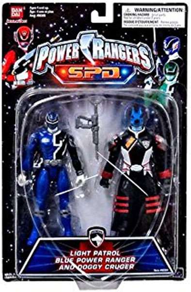 Bandai America Power Rangers SPD Light Patrol Blue Power Ranger and Doggy  Cruger Action Figure 2-Pack
