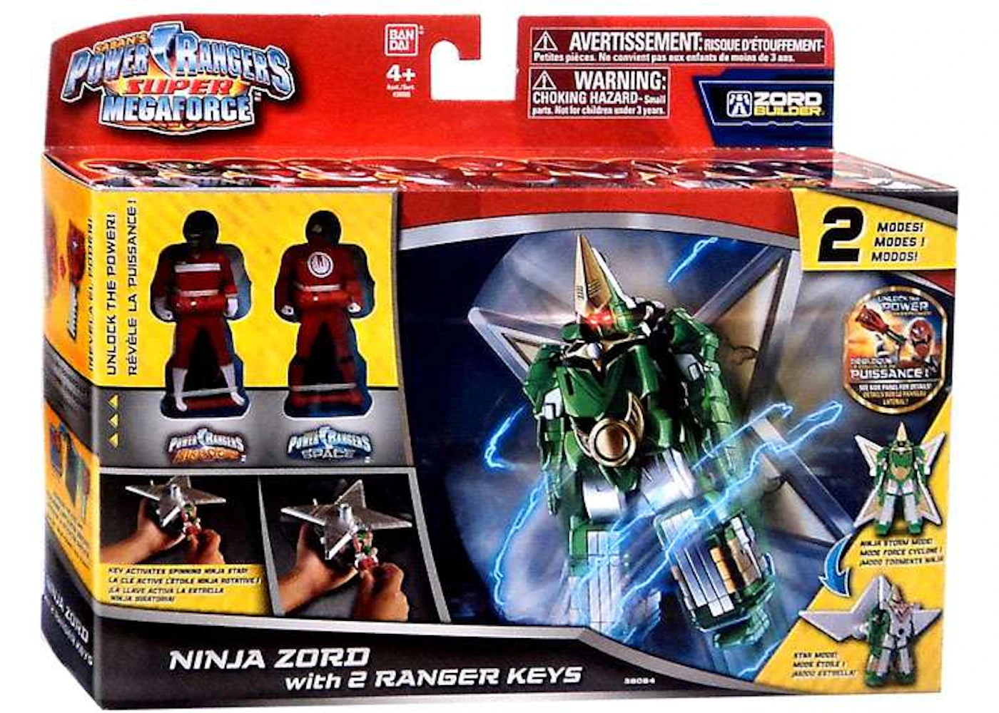 Bandai America Power Rangers Zord Builder Ninja Zord with 2 Ranger Keys ...