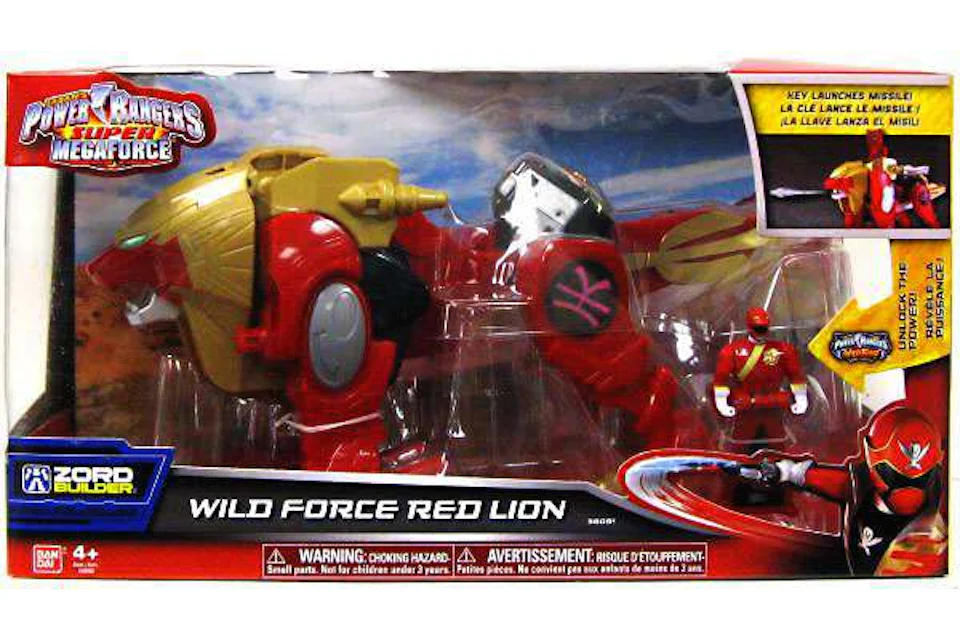Bandai America Power Rangers Zord Builder Wild Force Red Lion Action Figure Set