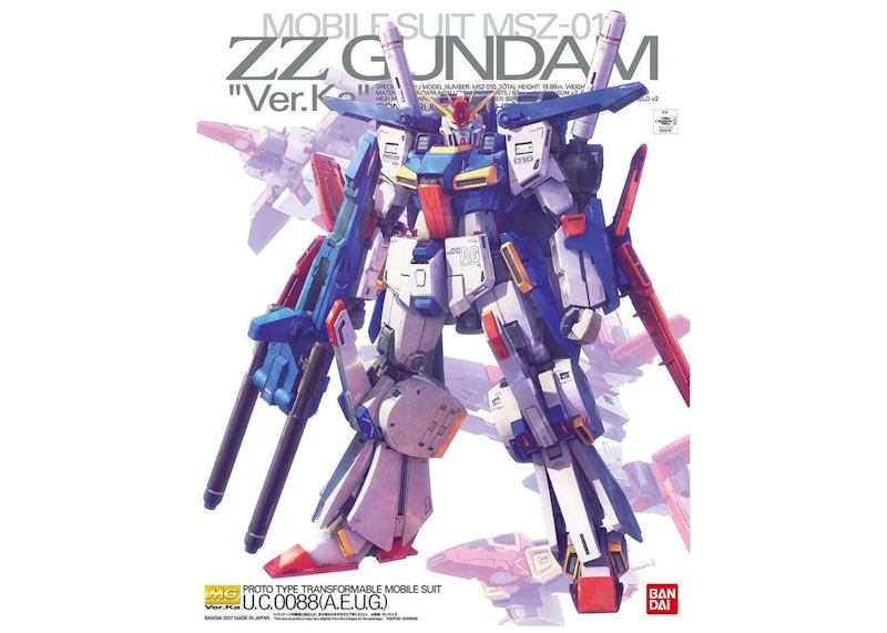 Bandai Gundam 1/100 MG MSZ-010 ZZ Gundam Ver.Ka Model Kit Figure
