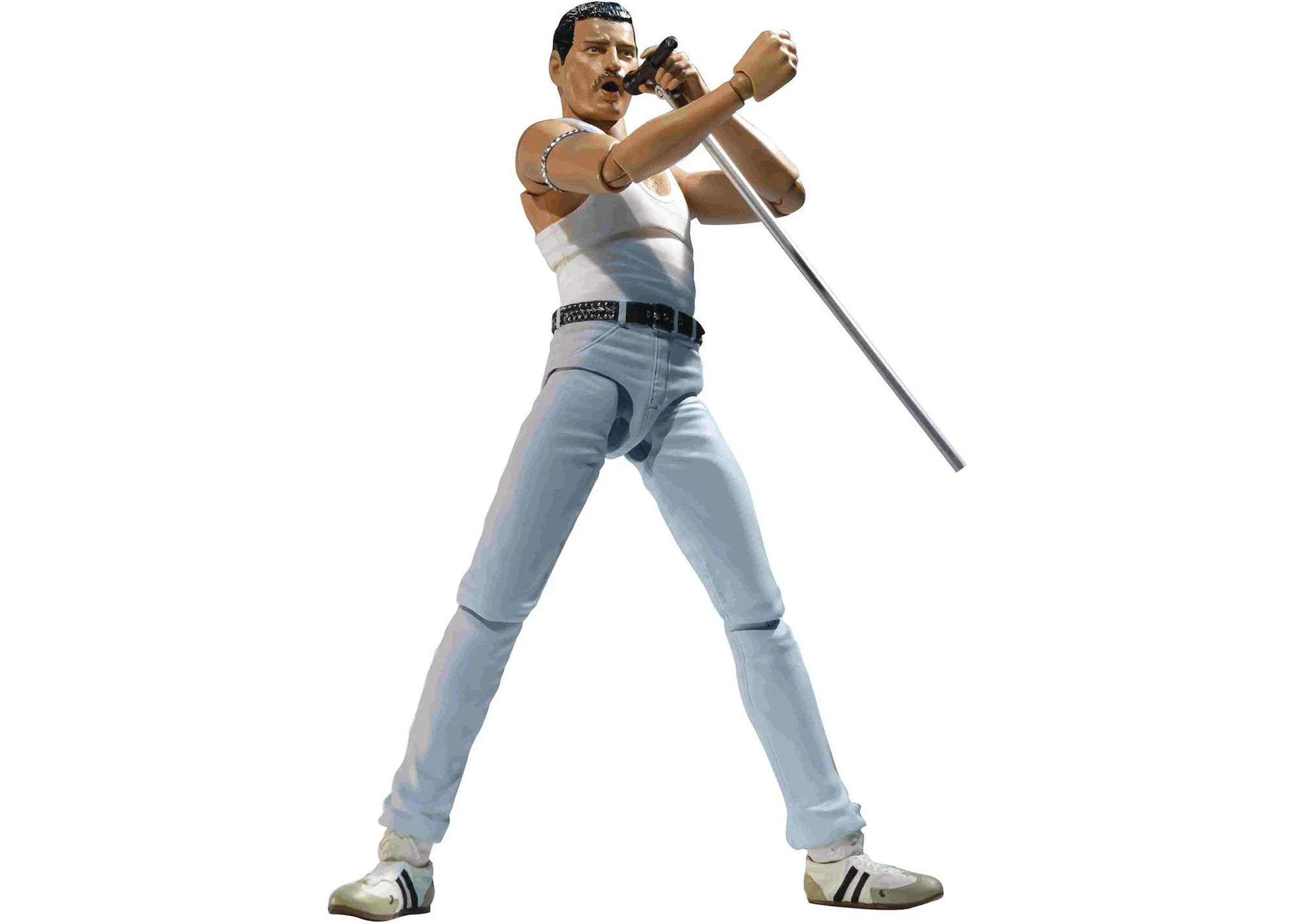 Absence range Agree with Bandai Japan Music S.H. Figuarts Freddie Mercury Live Aid Variant Action  Figure - US