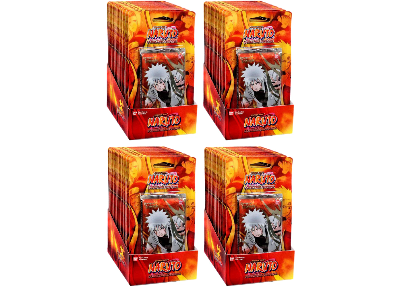 Bandai Naruto Card Game Lineage of the Legends Booster Pack Box 4x Lot - US Bandai Naruto Card Game Lineage of the Legends Booster Pack Box 4x Lot - US