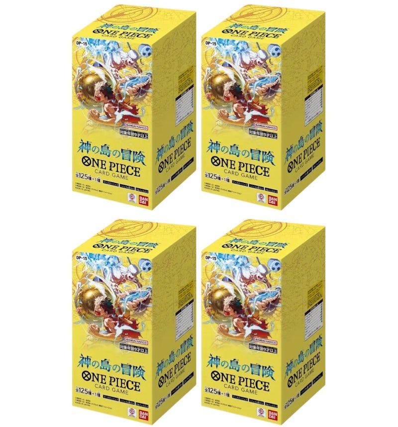 Bandai One Piece Adventure on KAMI's Island (OP-15) (Japanese) Booster Box 4x Lot - US Bandai One Piece Adventure on KAMI's Island (OP-15) (Japanese) Booster Box 4x Lot - US