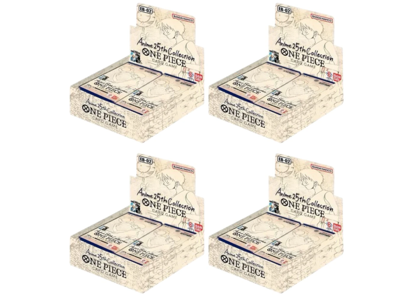 Bandai One Piece Anime 25th Collection (EB-02) Booster Box, confezione da 4 - IT Bandai One Piece Anime 25th Collection (EB-02) Booster Box, confezione da 4 - IT