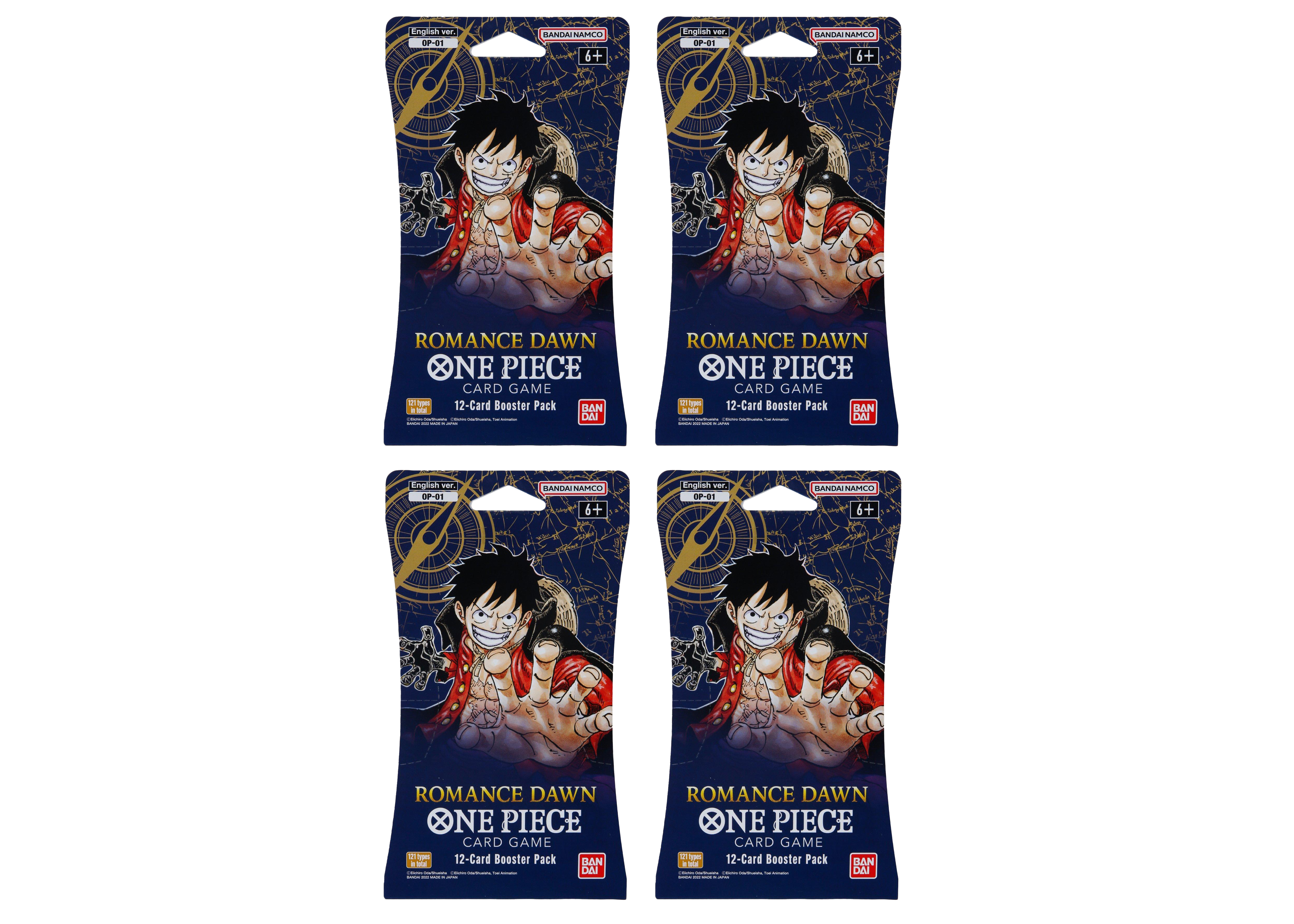Bandai One Piece Card Game Romance Dawn Booster Pack (OP-01) (English) 4x  Lot