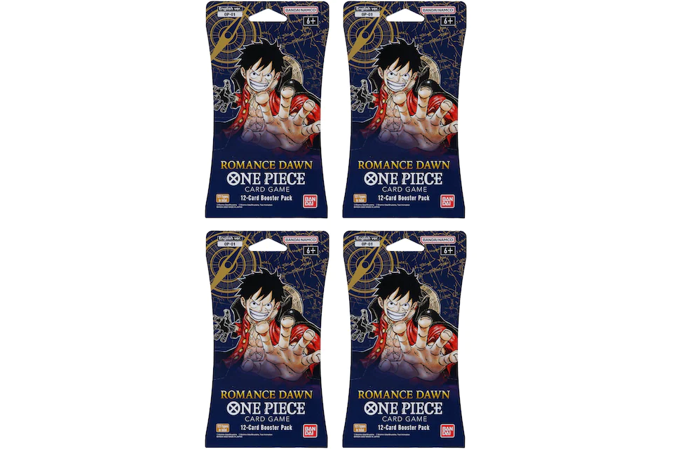 Bandai One Piece Card Game Romance Dawn Booster Pack (OP-01) (English) 4x Lot