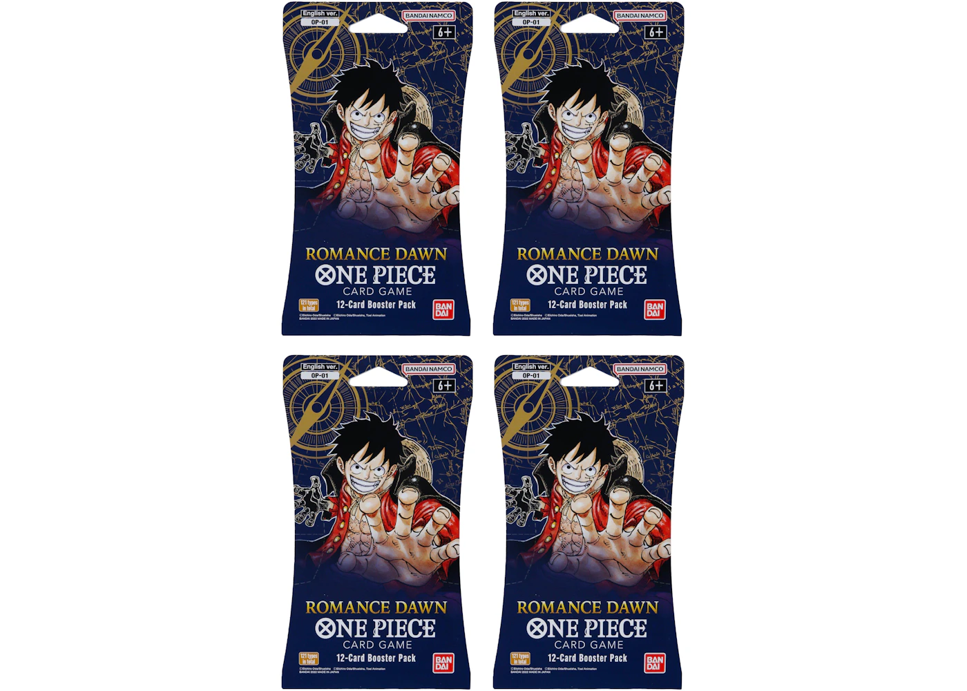 Bandai One Piece Card Game Romance Dawn Booster Pack (OP-01) (English) 4x Lot - US Bandai One Piece Card Game Romance Dawn Booster Pack (OP-01) (English) 4x Lot - US