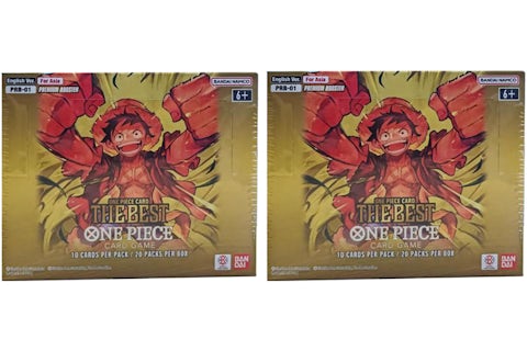 Bandai One Piece The Best (Asia Ver.) Premium PRB-01 Booster Box 2x Lot - US Bandai One Piece The Best (Asia Ver.) Premium PRB-01 Booster Box 2x Lot - US
