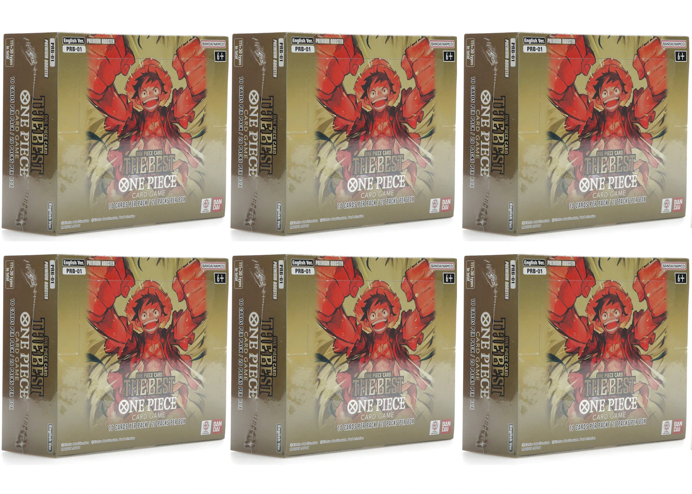 Bandai One Piece The Best Premium Booster Box PRB-01 6x Lot - US Bandai One Piece The Best Premium Booster Box PRB-01 6x Lot - US