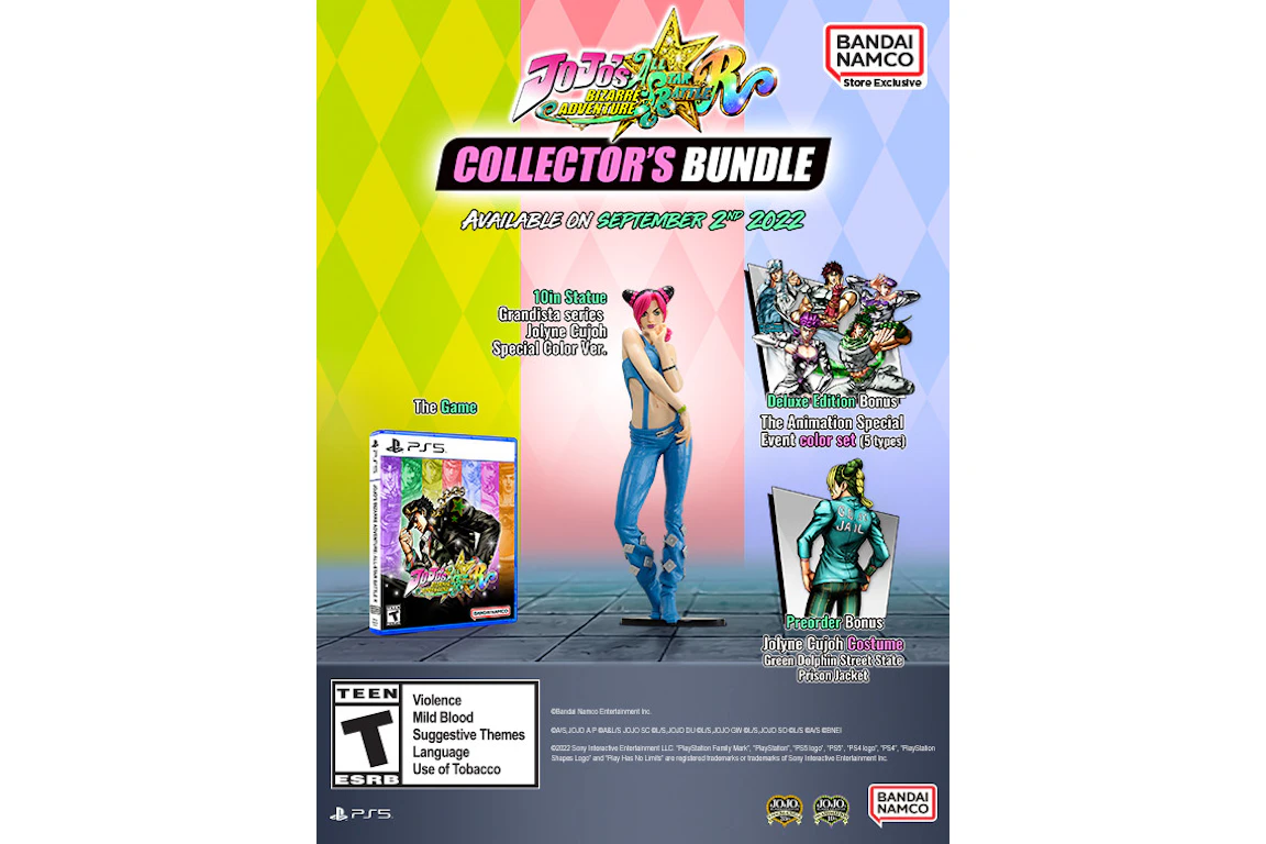 Bandai PS5 JoJo's Bizarre Adventure: All-Star Battle R Collector's Edition Video Game Bundle