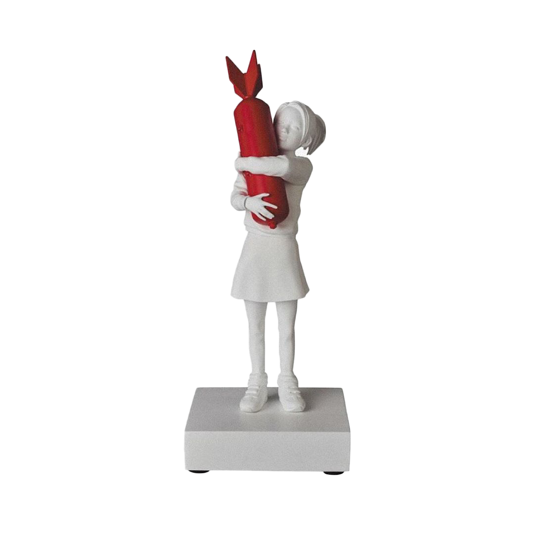 Banksy Bomb Hugger Figure White/Red