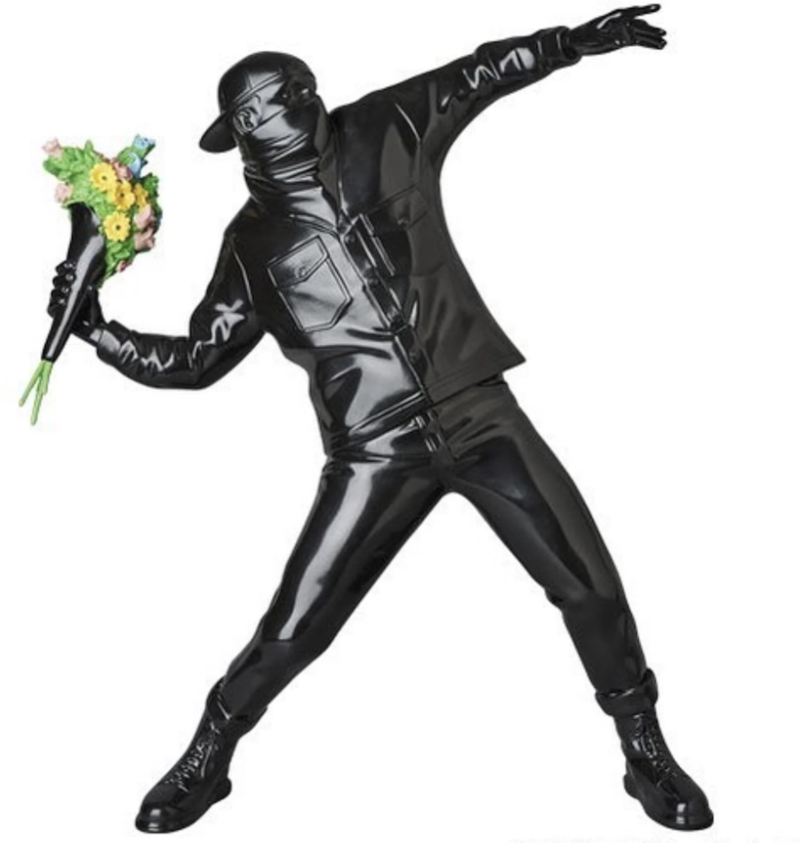 Banksy Brandalism Flower Bomber Figure Black