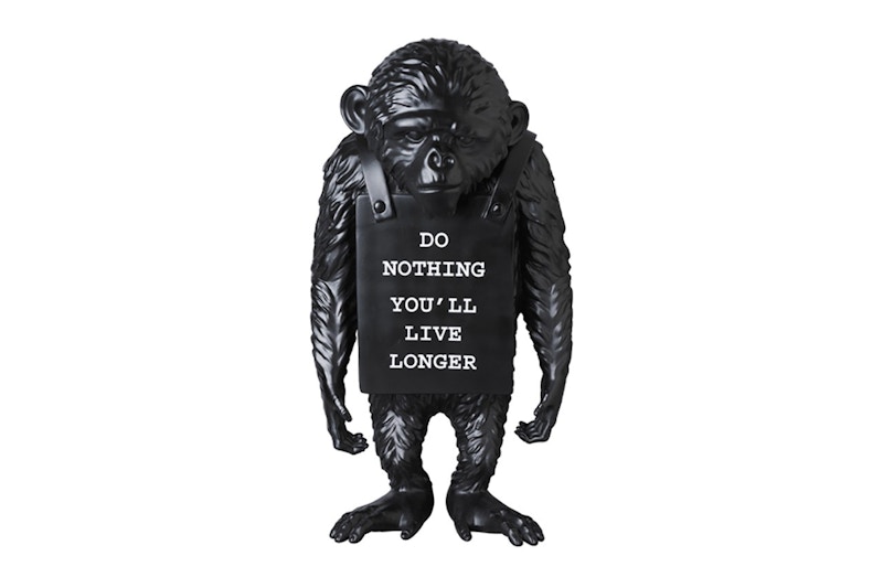 Banksy Brandalism Monkey Sign Figure Black