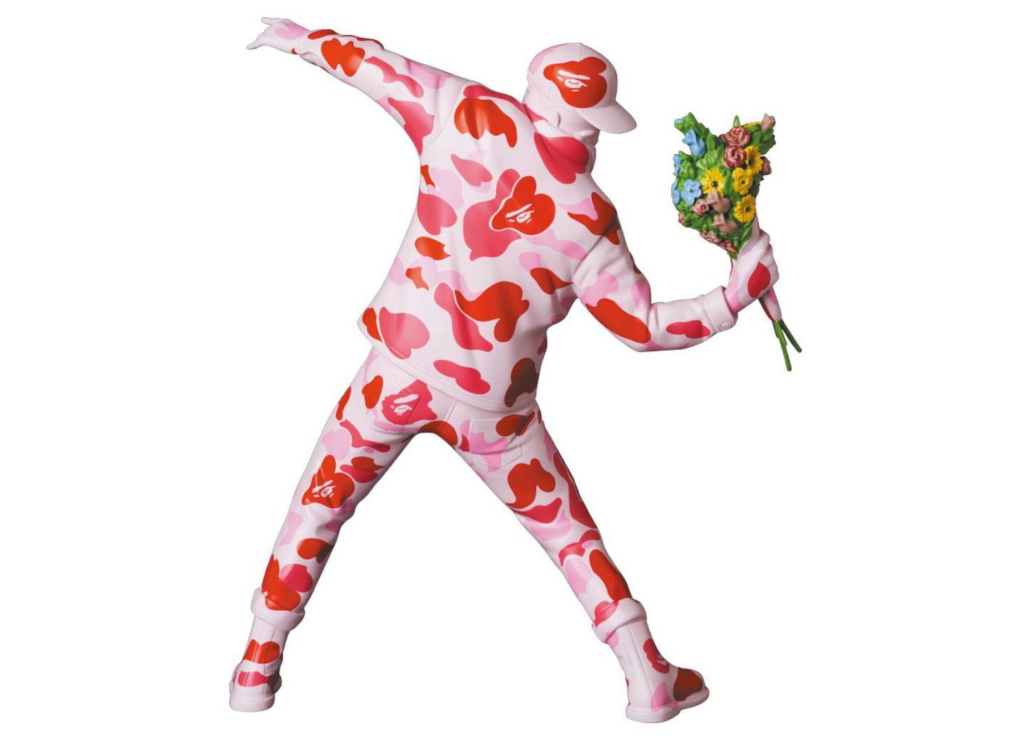 Banksy Brandalism x BAPE Flower Bomber Figure Pink - FW21 - JP