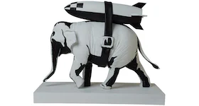 Banksy Elephant With Bomb Figure White/Black