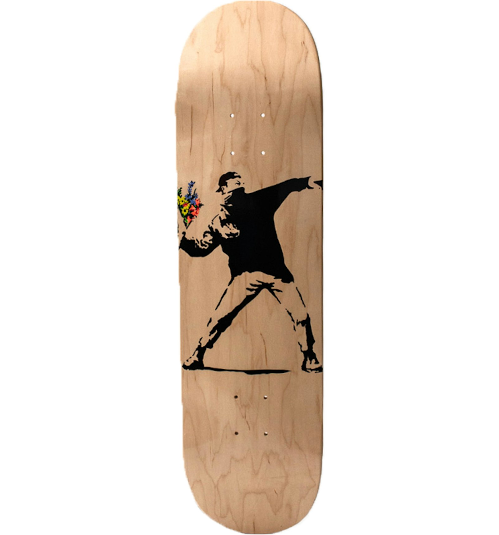 Banksy x Medicom Flower Bomber Skateboard Deck Brown - US