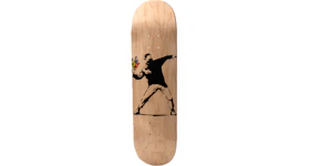 Banksy x Medicom Flower Bomber Skateboard Deck Brown