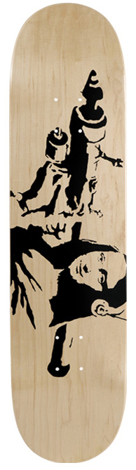 Banksy x Medicom x Sync Brandalism Mona Launcher Skateboard Deck Tan