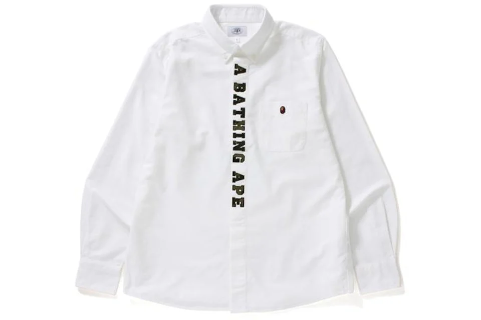 BAPE 1st Camo Applique Oxford Bd Shirt Shirt White