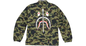 BAPE 1st Camo Back Shark Coach Jacket Green