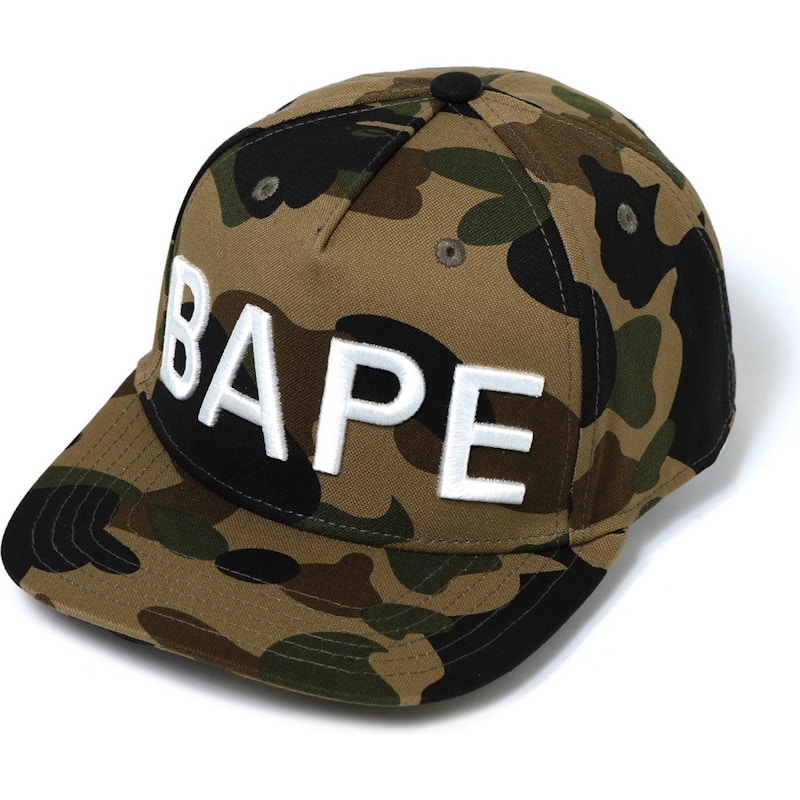 BAPE 1st Camo Bape Snap Back Cap Green 男装- FW18 - CN