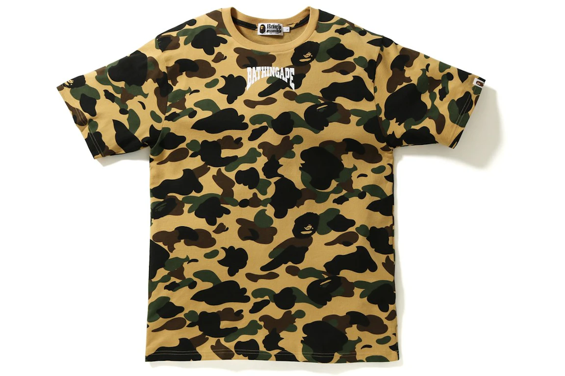 BAPE 1st Camo Bathing Ape Head Tee Yellow
