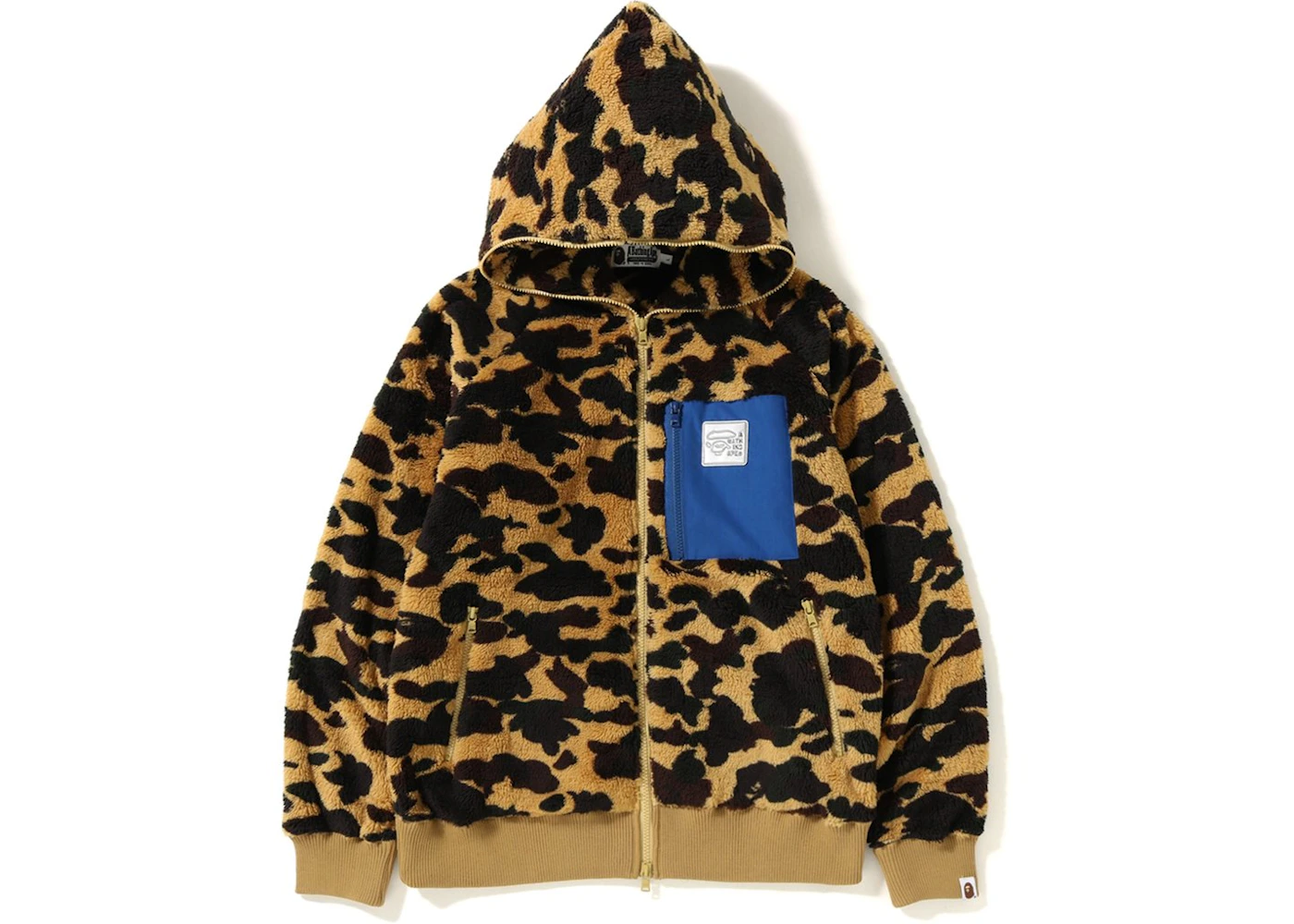 BAPE 1st Camo Boa Wide Full Zip Hoodie Yellow Men's FW18 US