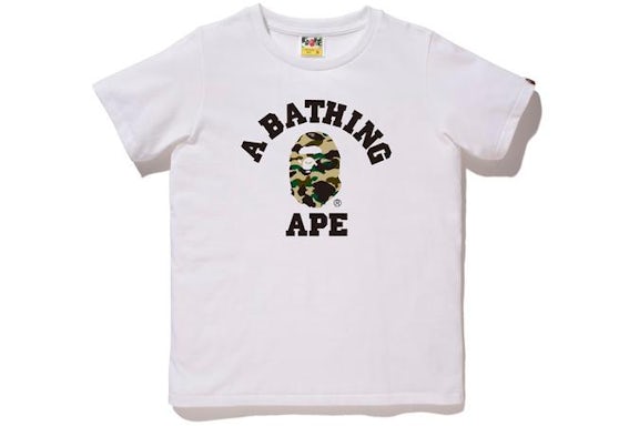 BAPE 1st Camo College Tee L White/Yellow