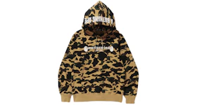BAPE X Mastermind Japan 1st Camo Embroidered Skull Pullover Hoodie Yellow