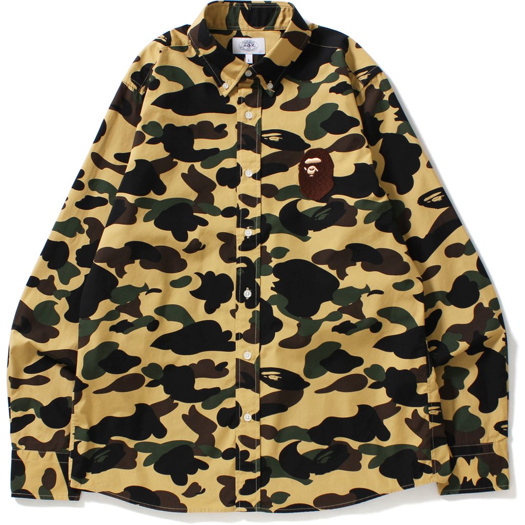 BAPE 1st Camo Large Ape Head Bd Shirt Shirt Yellow Men's - US