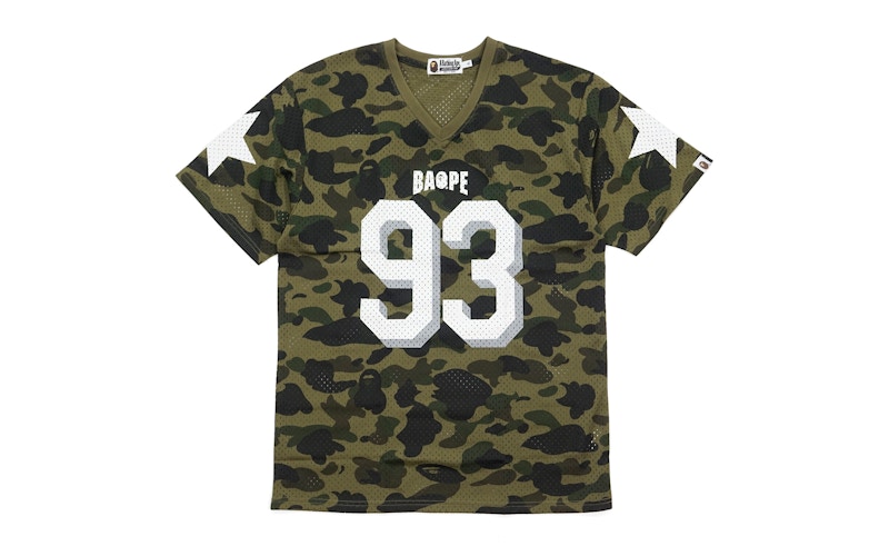 BAPE 1st Camo Mesh Football Jersey Green Men's - US