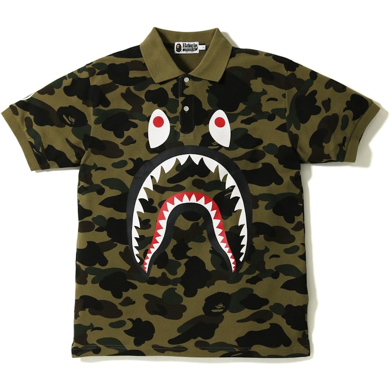 BAPE 1st Camo Shark Polo Yellow Men's - SS21 - US