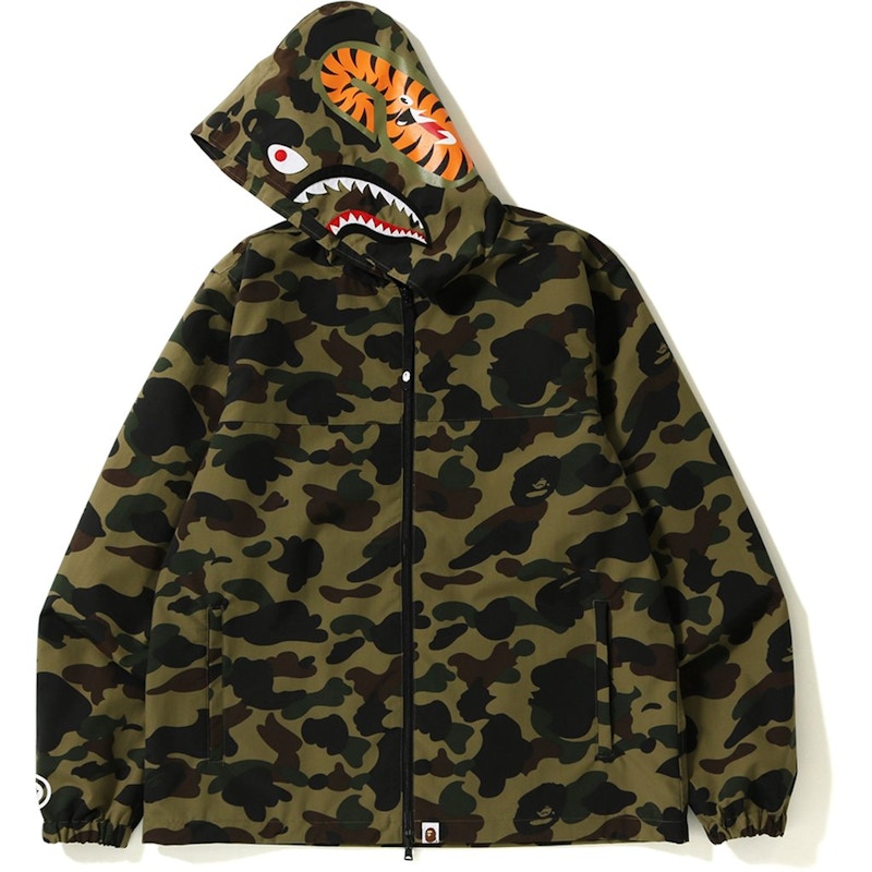 BAPE 1st Camo Shark Hoodie Jacket Green Men s FW18 US