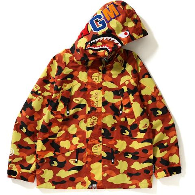 BAPE 1st Camo Shark Snowboard Jacket Jacket Orange Men's - US