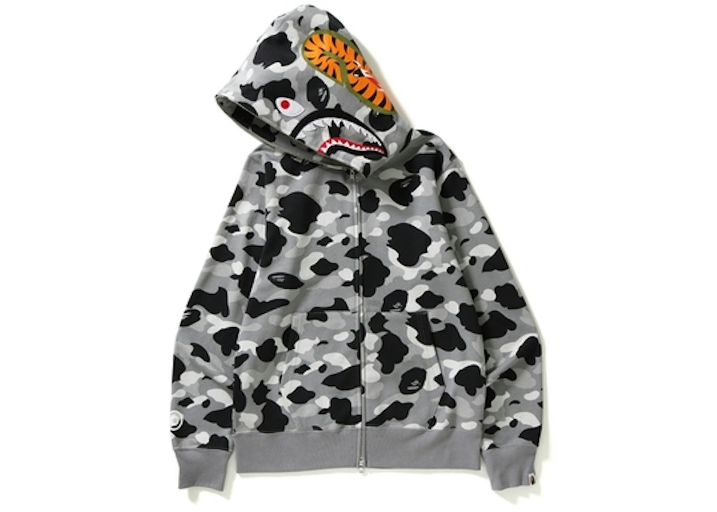Gray bape shark hoodie Clearance