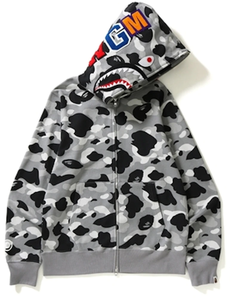 BAPE multi camo shark hoodie snowboard jacket A Bathing Ape Size M