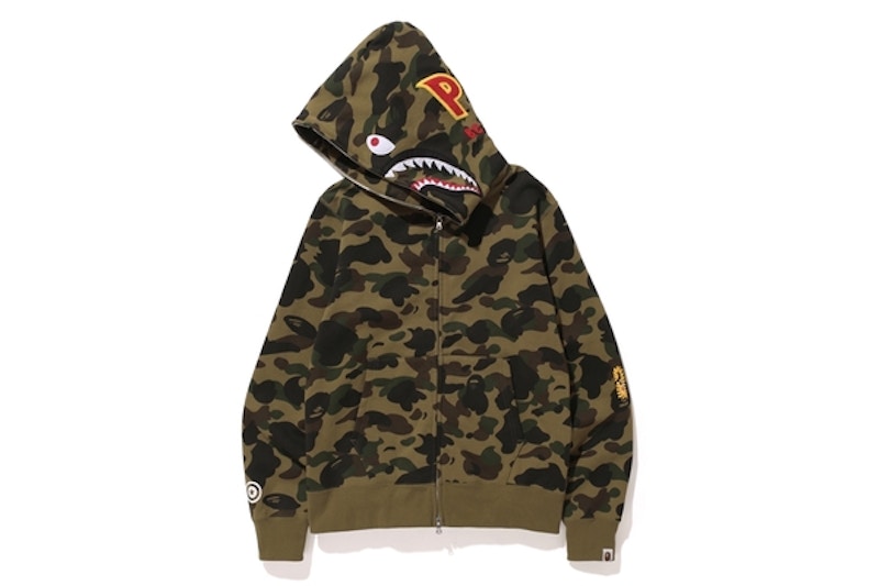 BAPE 1st Camo Shark Full Zip Hoodie Green Men's - US