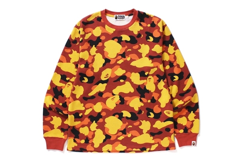 Orange shop camo bape