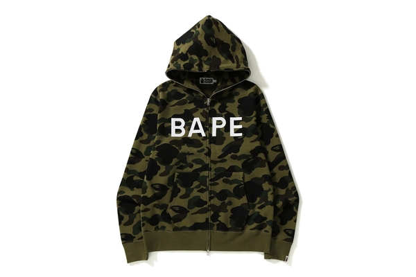 BAPE 1st Camo Side Zip Pullover Hoodie Green/Camo