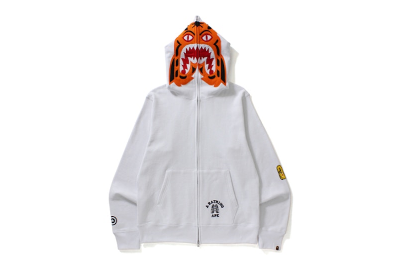 All white bape on sale hoodie